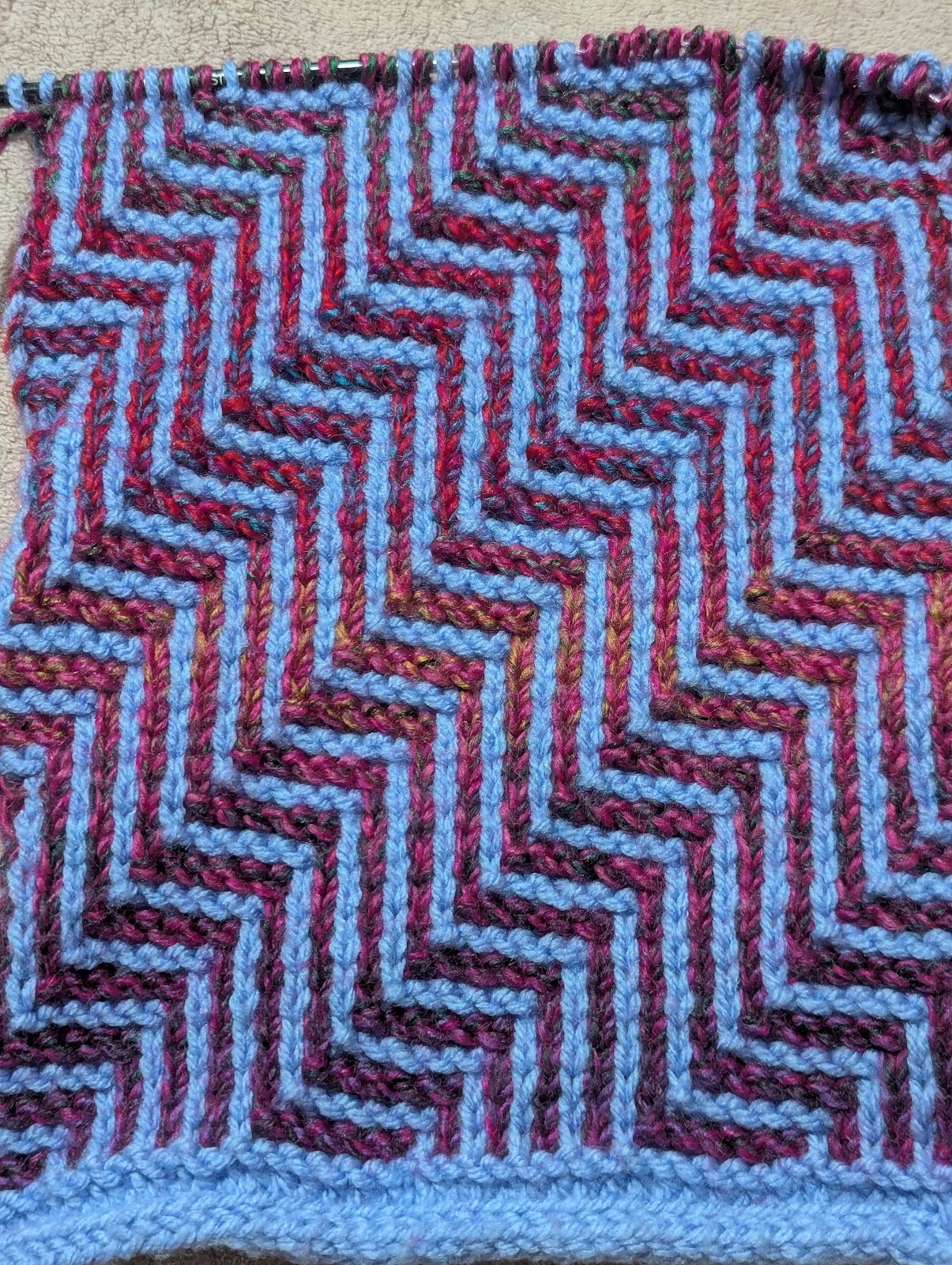 zigzag scarf in progress
