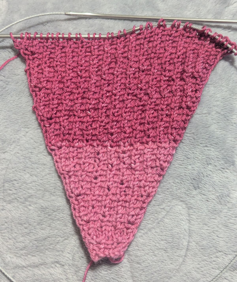 slipped stitch ribbing, front start