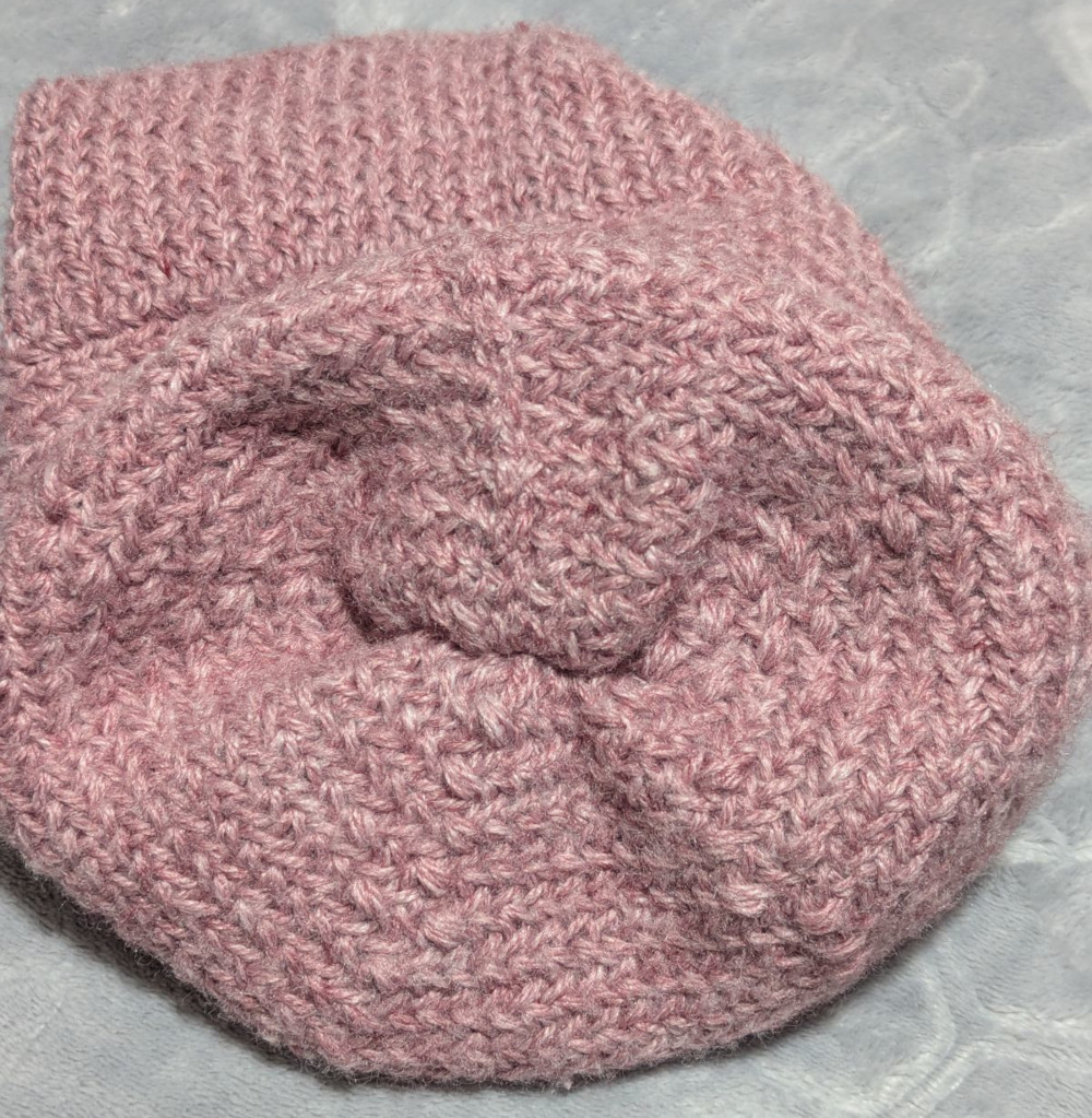 Herringbone knit beanie, outside top