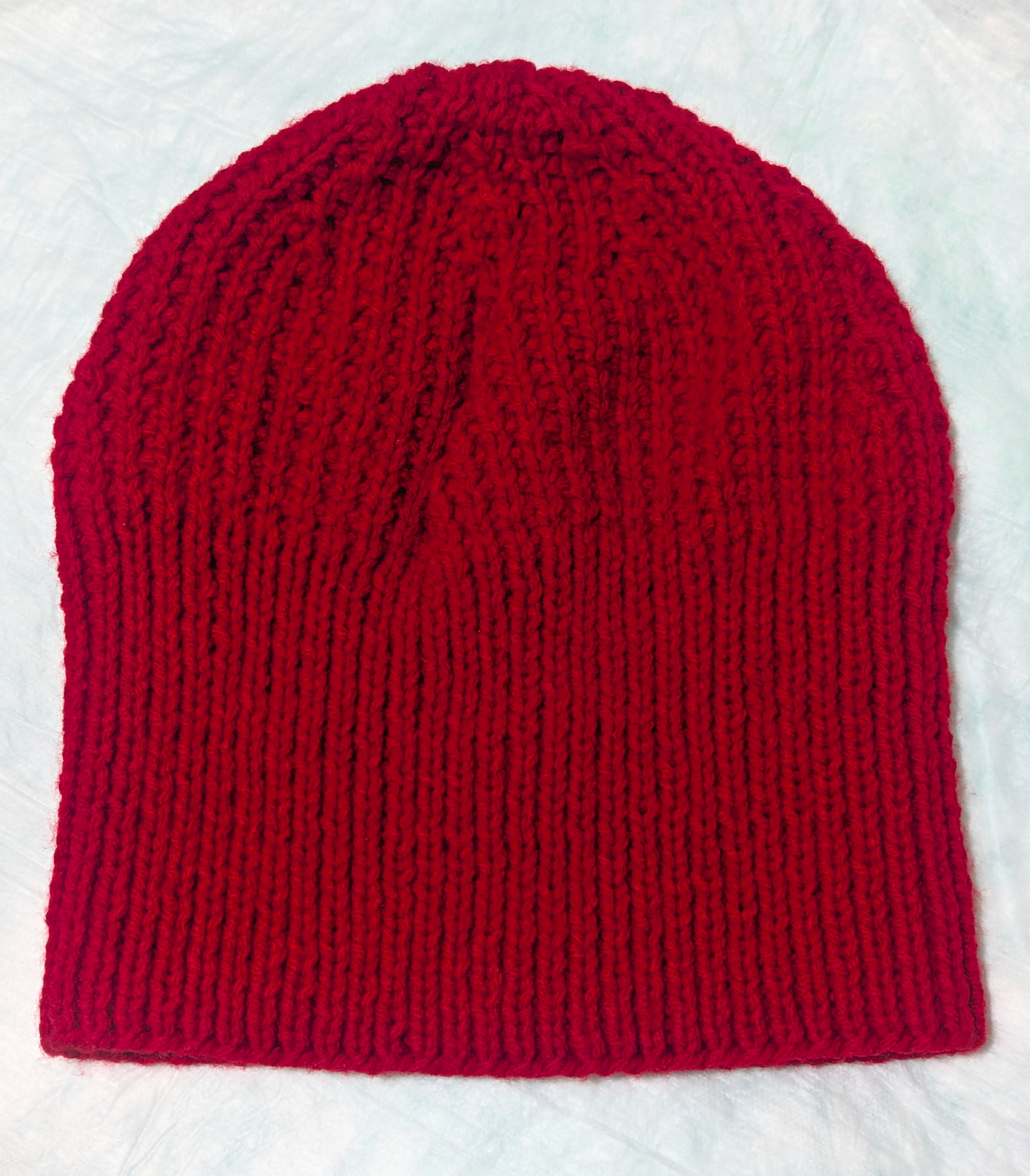 finished red Sloan Beanie